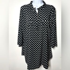 Polka Dot Tunic with Zip Closure
